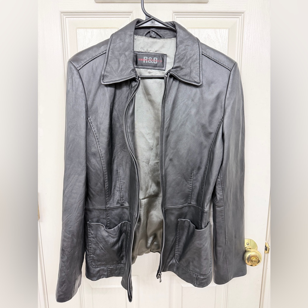 Reilly Olmes RO Fitted Black Leather Jacket Medium Reilly Olmes RO Fitted Black Leather Jacket Medium